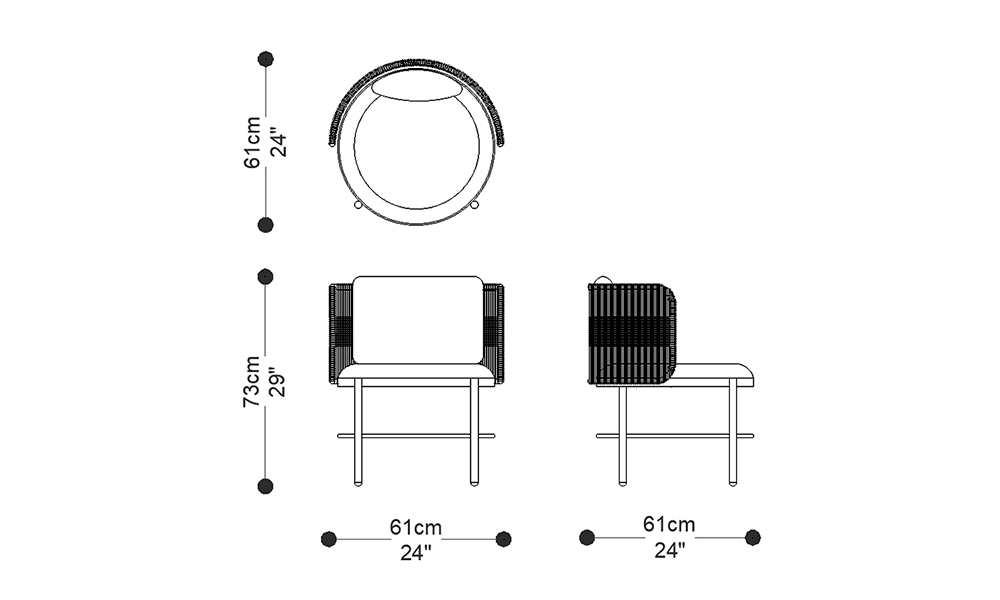 Image of the main dimensions of the product